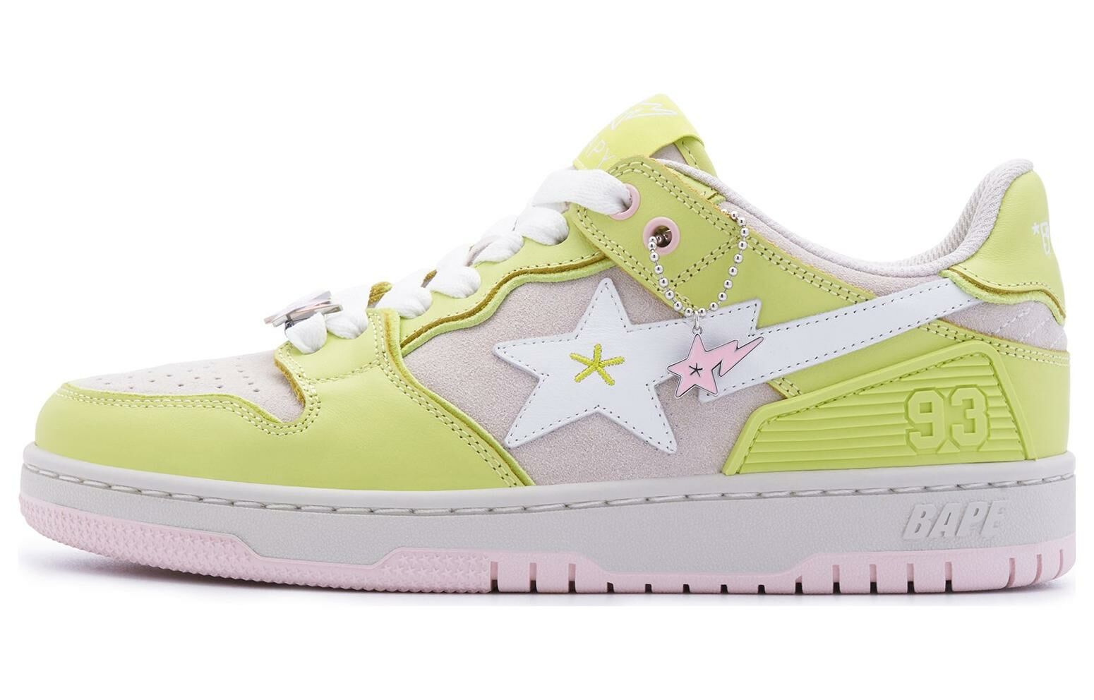 【代購】A BATHING APE Sk8 Sta Leather Low 'Yellow Pink' Women's