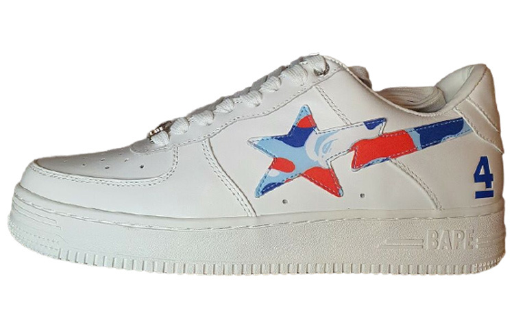 【代購】A BATHING APE STA Stylish Skateboarding Shoes Unisex White Blue