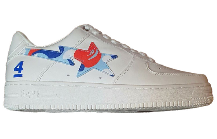 【代購】A BATHING APE STA Stylish Skateboarding Shoes Unisex White Blue