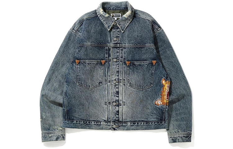 【代購】A BATHING APE Tiger Heavy Wash Miner Denim Jacket