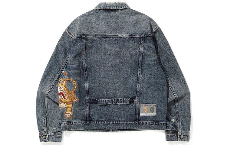 【代購】A BATHING APE Tiger Heavy Wash Miner Denim Jacket