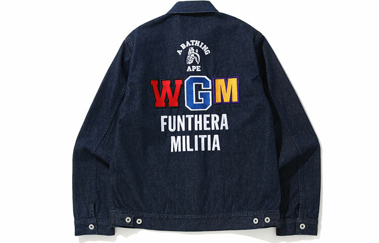 【代購】A BATHING APE Shark Series Denim Jackets Men Dark Blue