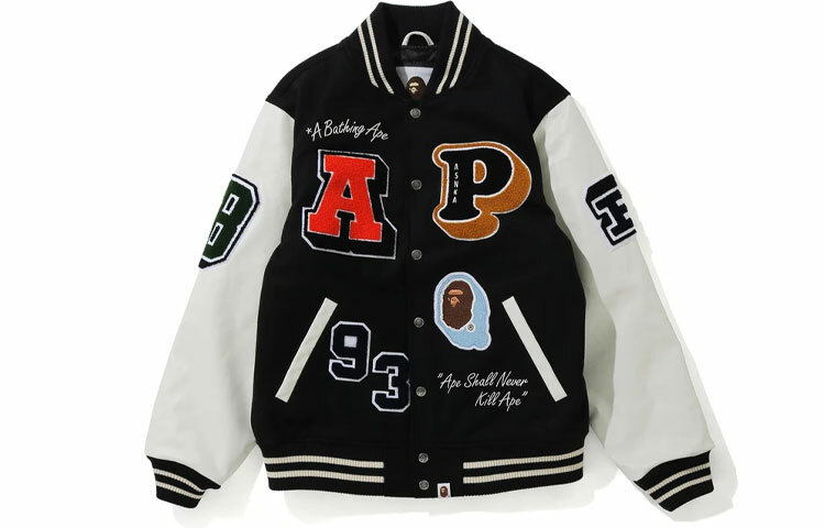 【代購】A BATHING APE Crazy Patch Varsity Jacket