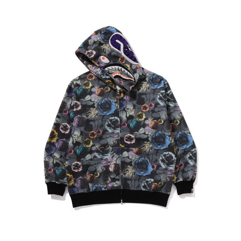 【代購】A BATHING APE Floral Camo Shark Relaxed Fit Full Zip Hoodie