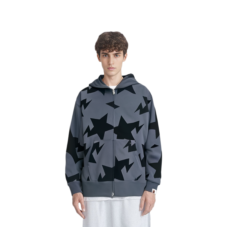 【代購】A BATHING APE Sta Pattern Relaxed Fit Full Zip Hoodie