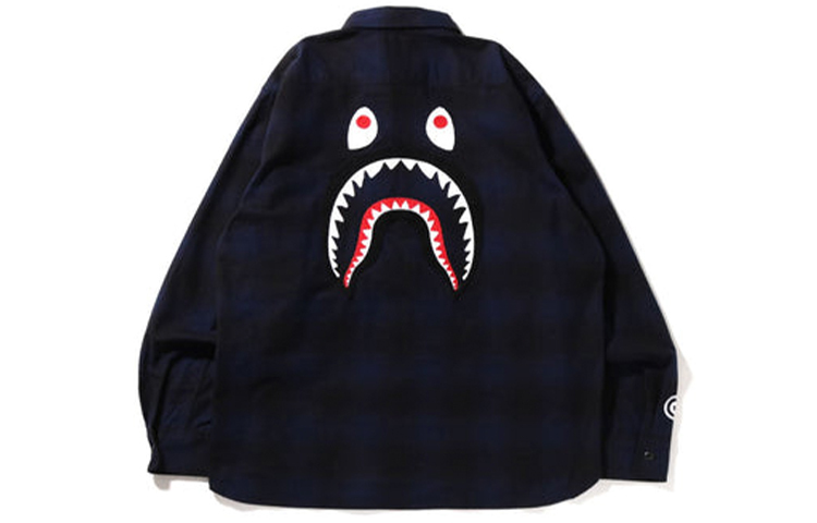 【代購】A BATHING APE Check Shark Relaxed Fit Flannel Shirt