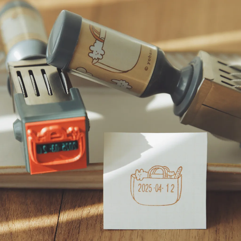 購物籃（大）可調式日期印章｜右手超人