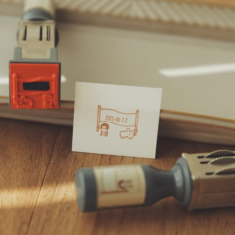 旗子（小）可調式日期印章｜右手超人