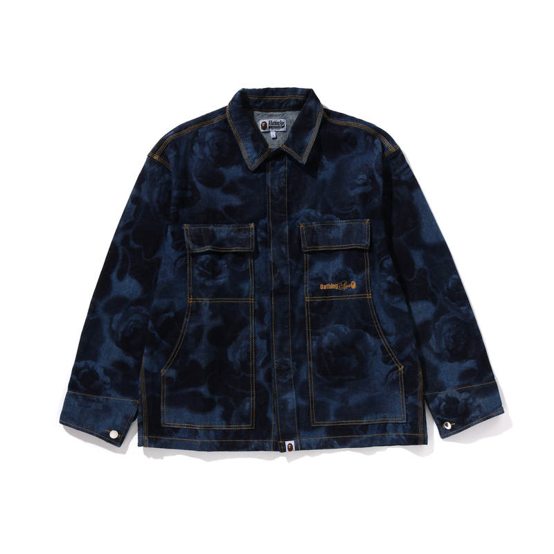 【代購】A BATHING APE Floral Camo Jacquard 13Oz Denim Work Jacket