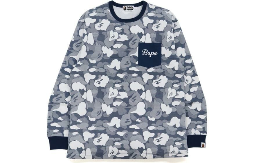 【代購】A BATHING APE Stripe Abc Camo Relaxed Fit Pocket L/S Tee