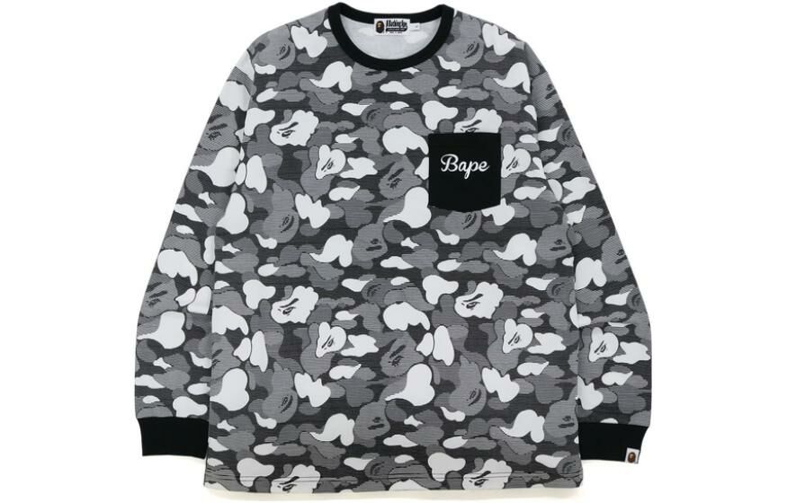 【代購】A BATHING APE Stripe Abc Camo Relaxed Fit Pocket L/S Tee
