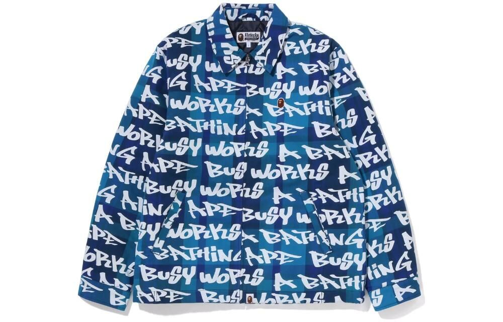 【代購】A BATHING APE One Point Bape Graffiti Check Zip Jacket