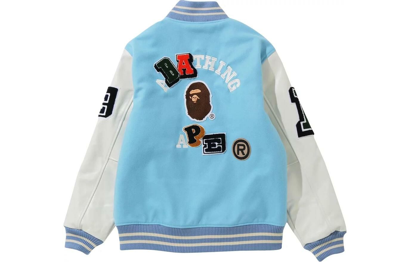 【代購】A BATHING APE Crazy Patch Varsity Jacket