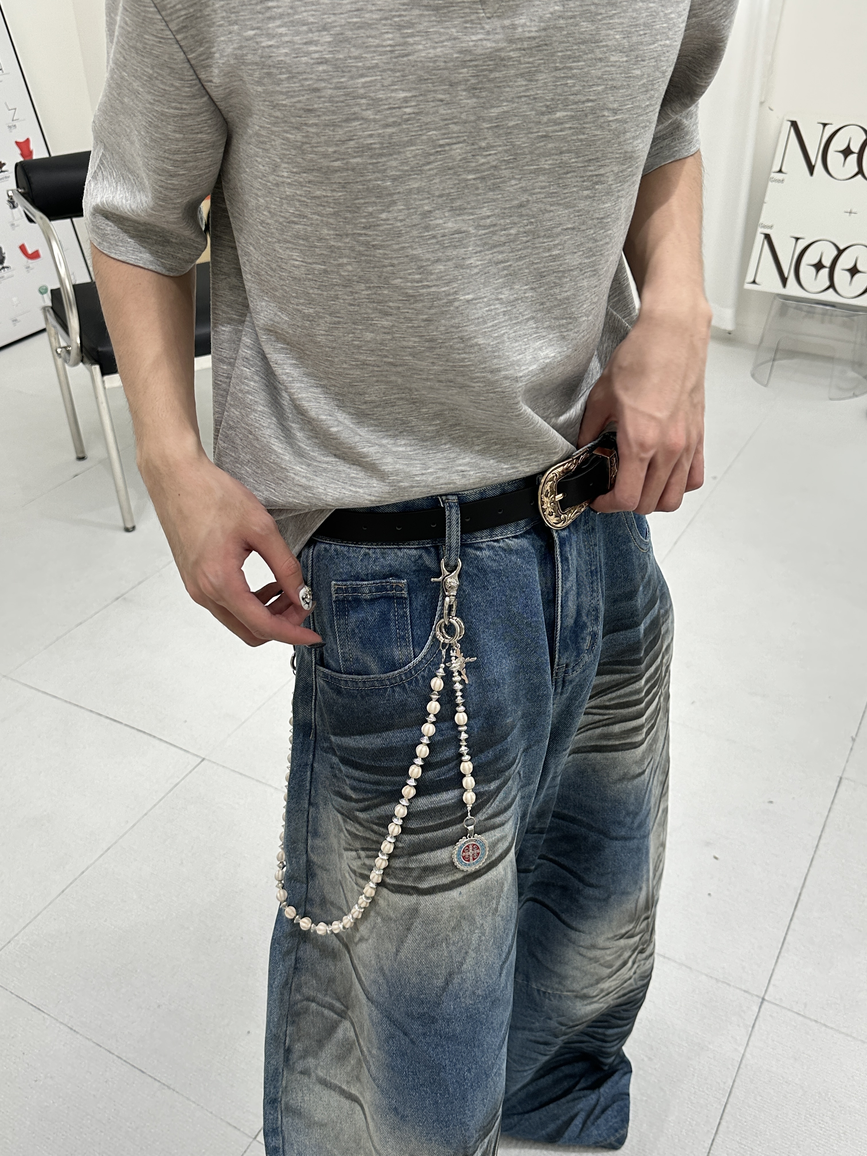 古典 十字 耶穌像 重型褲鏈