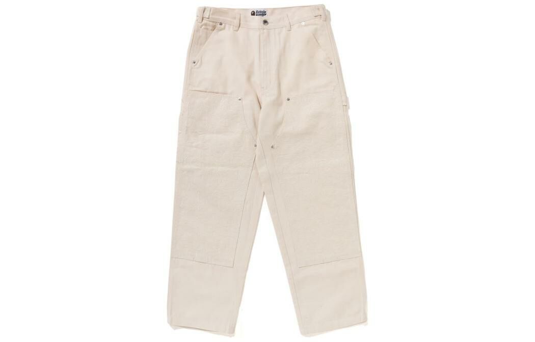 【代購】A BATHING APE Line Camo Patch Denim Double Knee Work Pants