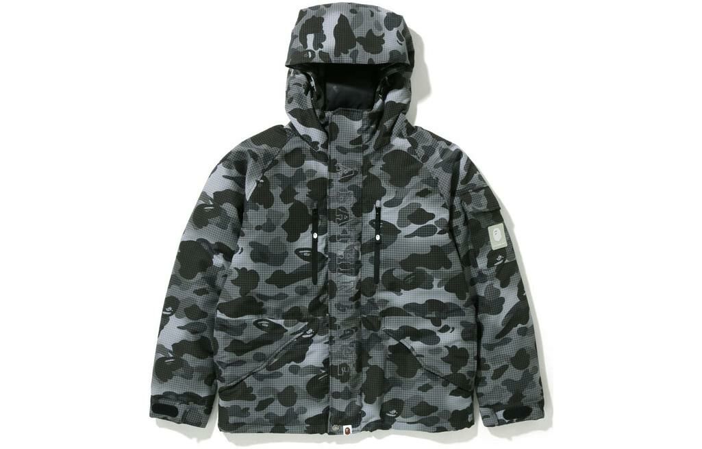 【代購】A BATHING APE Grid Camo Relaxed Fit Hoodie Down Jacket