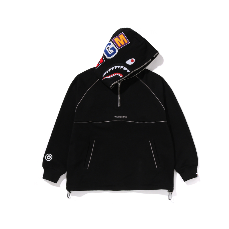 【代購】A BATHING APE Shark Logo Half Zip Relaxed Fit Pullover Hoodie