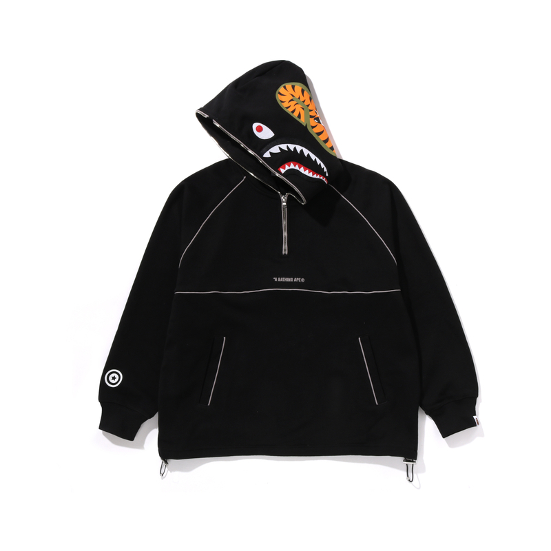 【代購】A BATHING APE Shark Logo Half Zip Relaxed Fit Pullover Hoodie