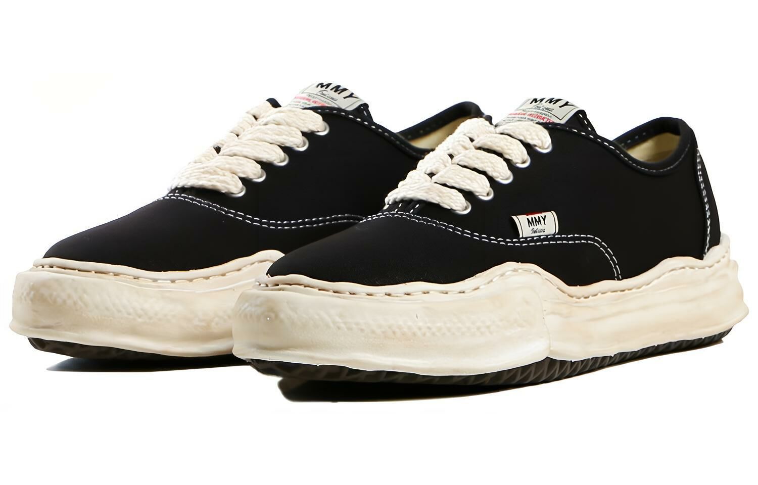 【代購】MIHARA YASUHIRO Baker Low Top Stylish Skateboarding Shoes Men's Black White Vintage Version