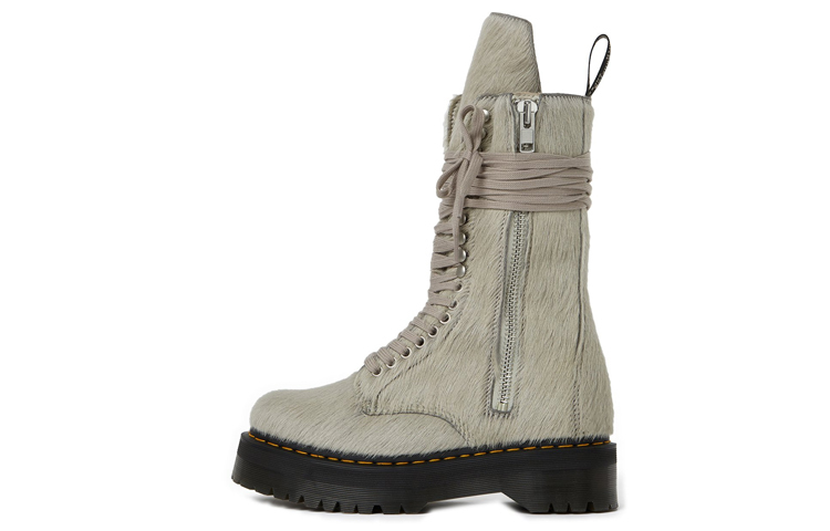 【代購】RICK OWENS X Dr Martens Calf-hair Quad-sole Boots