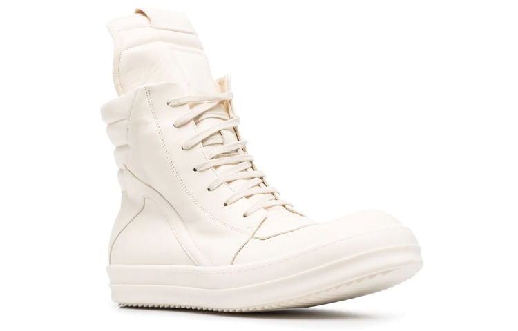【代購】RICK OWENS/RO High Top Stylish Skateboarding Shoes Men's White