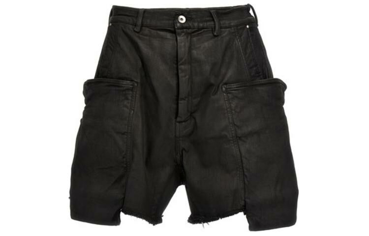 【代購】RICK OWENS Pocket Detailed Frayed Hem Shorts