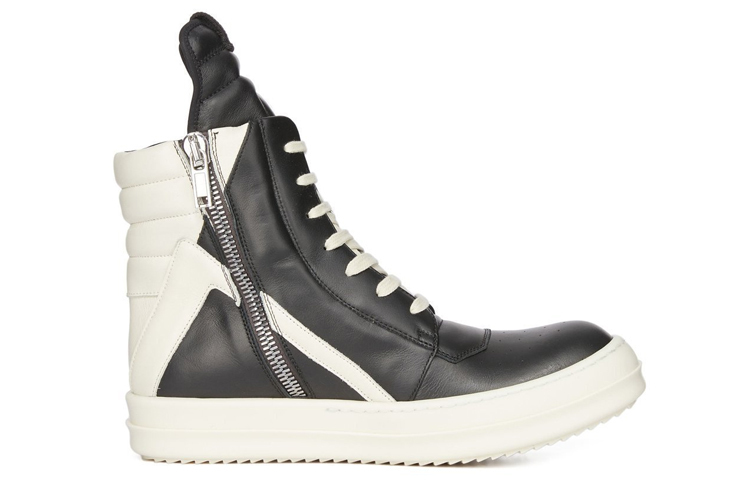 【代購】RICK OWENS/RO Geobasket High-Top Skateboard Shoes Women's Black White