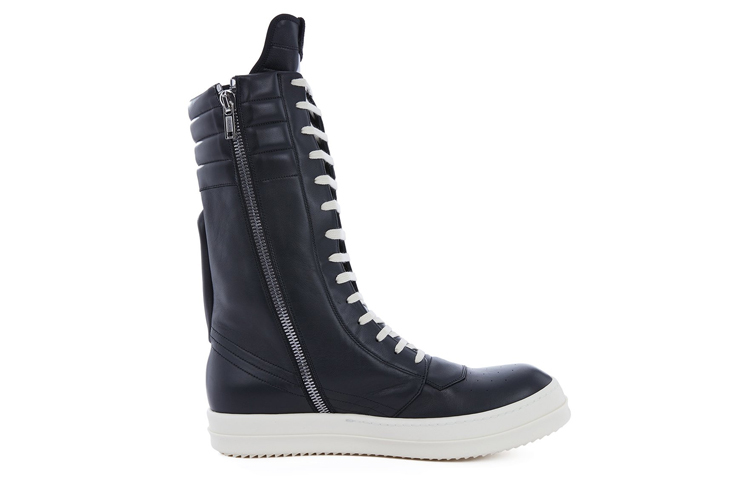【代購】RICK OWENS/RO High-Top Stylish Skateboarding Shoes Men's Black