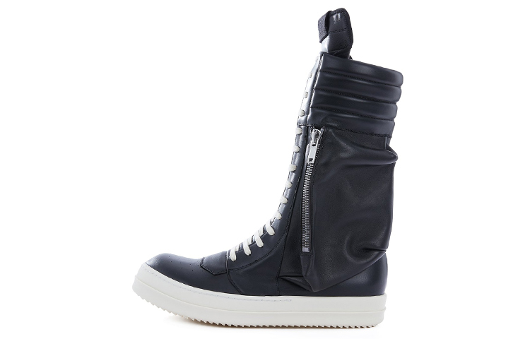 【代購】RICK OWENS/RO High-Top Stylish Skateboarding Shoes Men's Black