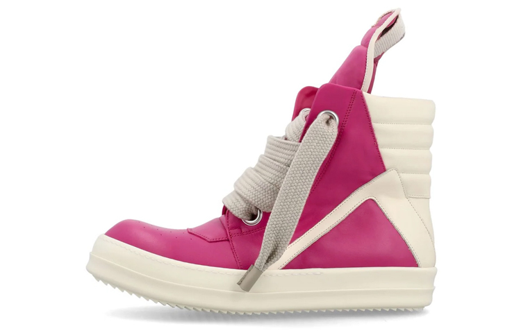 【代購】RICK OWENS/RO Geobasket High Top Stylish Skateboarding Shoes Men's Pink White