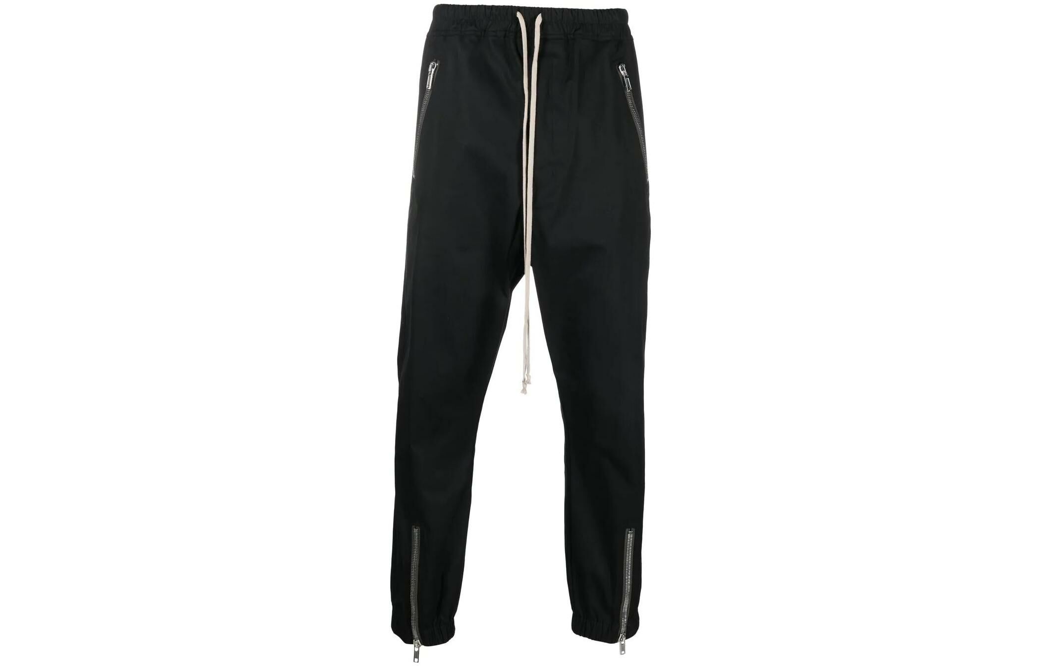 【代購】RICK OWENS Zip detail Drawstring Jersey Joggers
