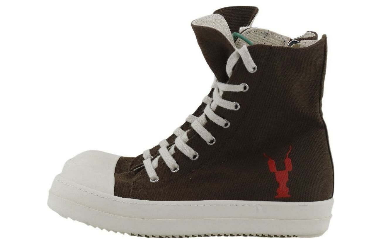 【代購】RICK OWENS/RO High-Top Skateboard Shoes Men's Brown