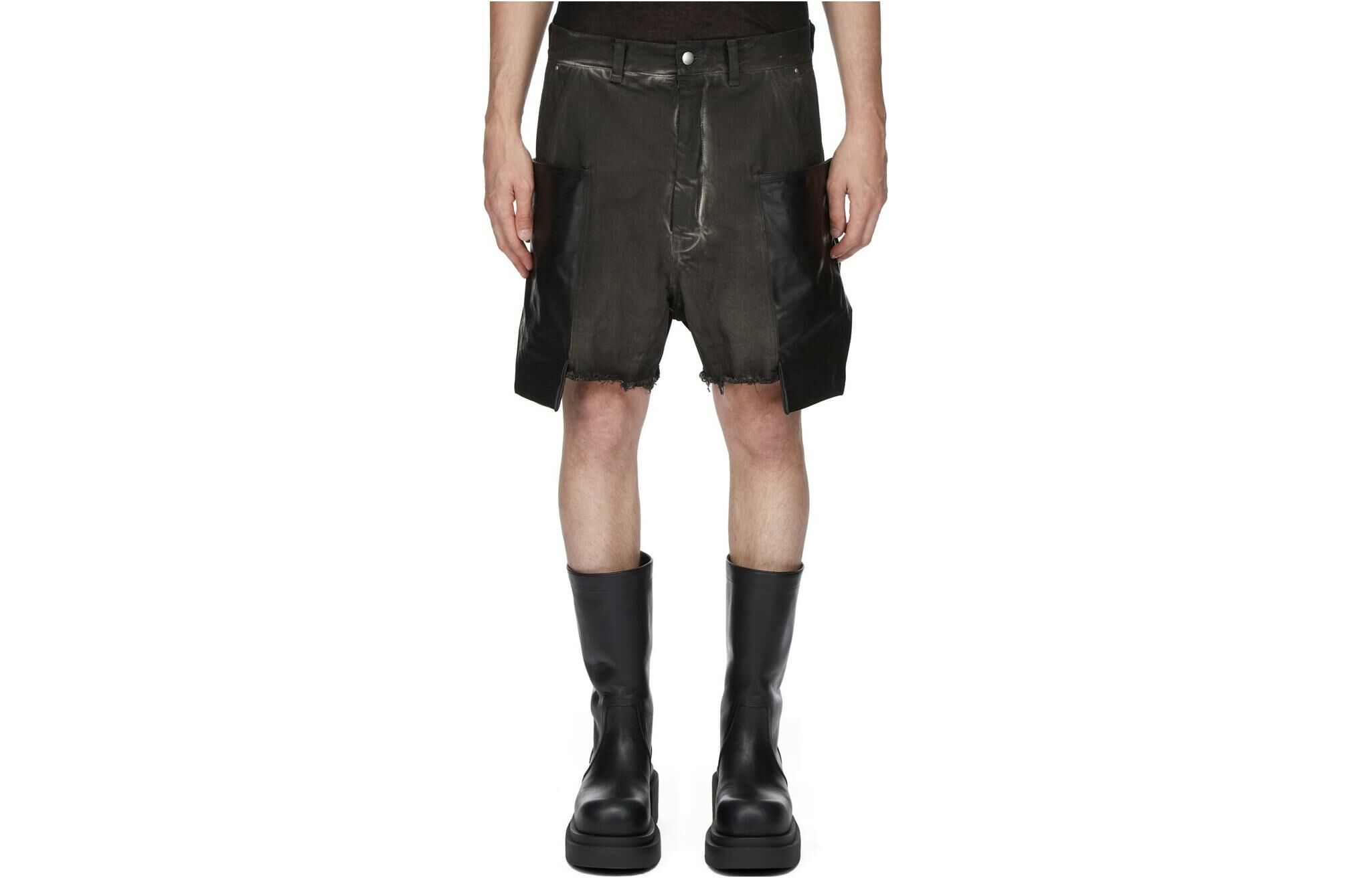 【代購】RICK OWENS Stefan Panelled Cargo Shorts