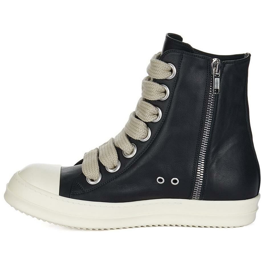 【代購】RICK OWENS/RO Jumbo Laces High-Top Skateboard Shoes Men's Black