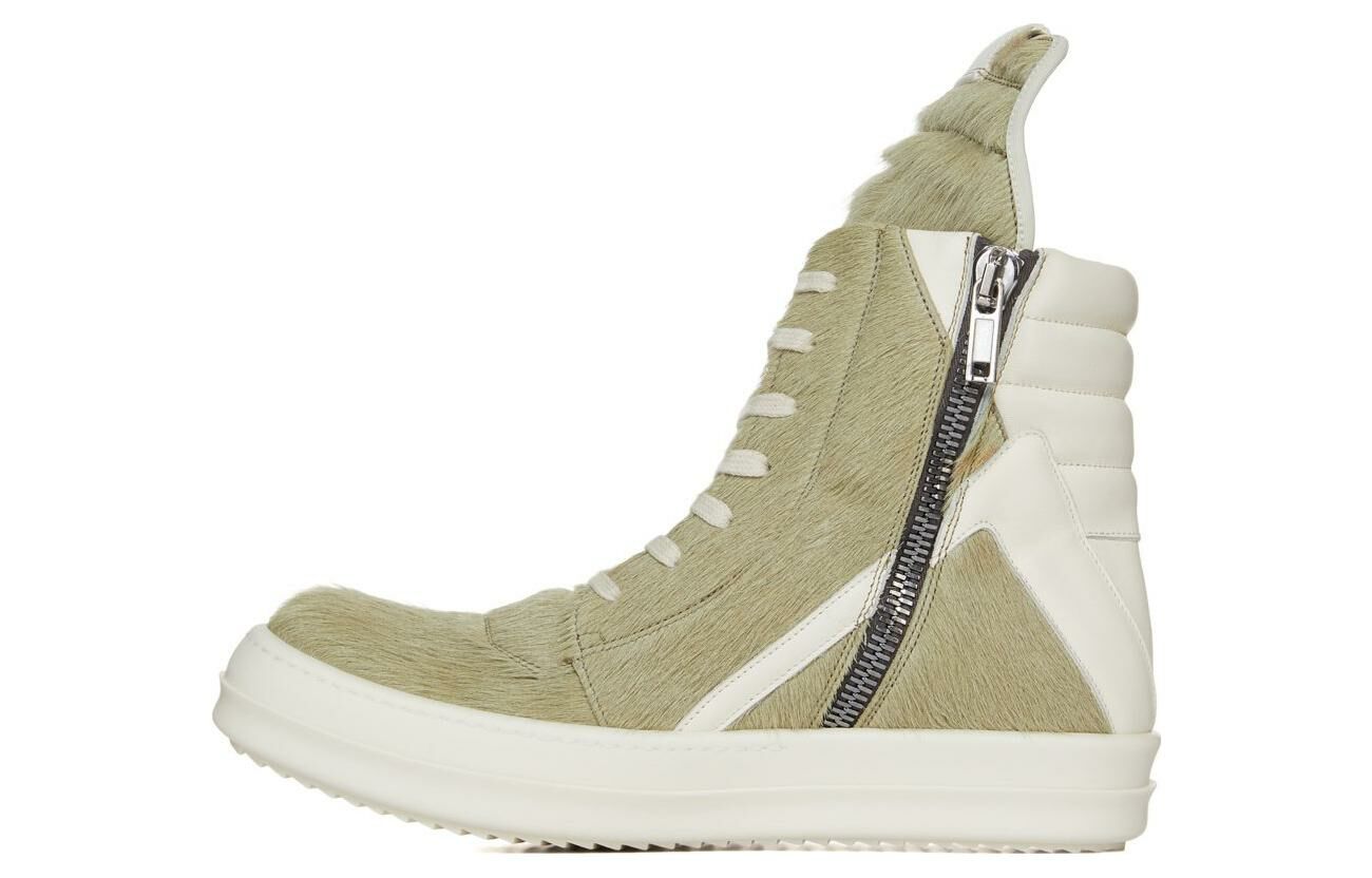 【代購】RICK OWENS/RO High Top Skateboard Shoes Men's Dirty Yogurt Color