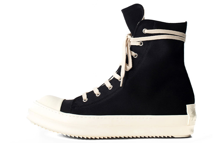 【代購】RICK OWENS Men's DRKSHDW Strobe Cotton Denim High 'Black Milk'