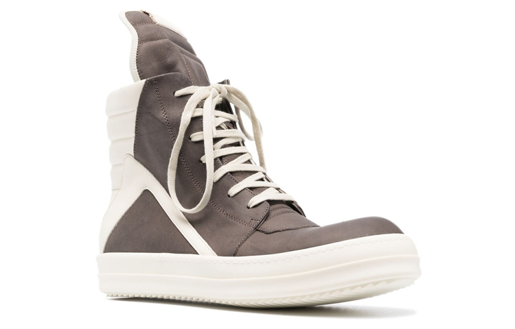【代購】RICK OWENS/RO Geobasket Stylish Skateboarding Shoes Men's White Gray