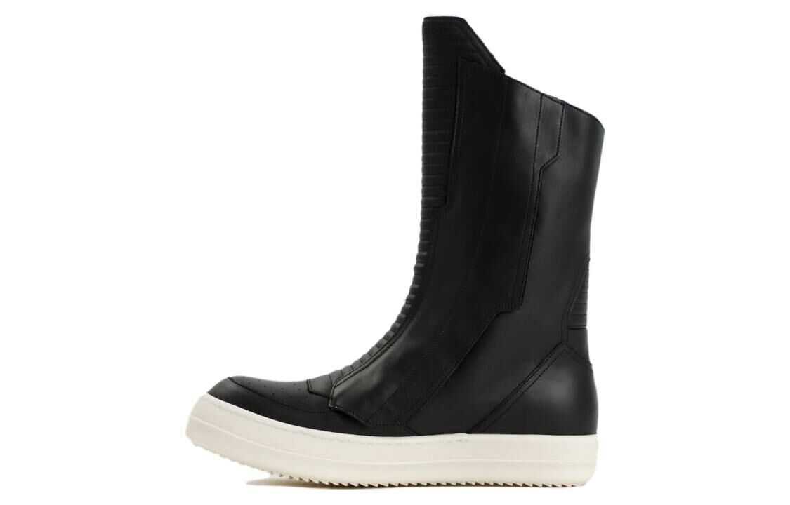 【代購】RICK OWENS Round-toe Leather Boots