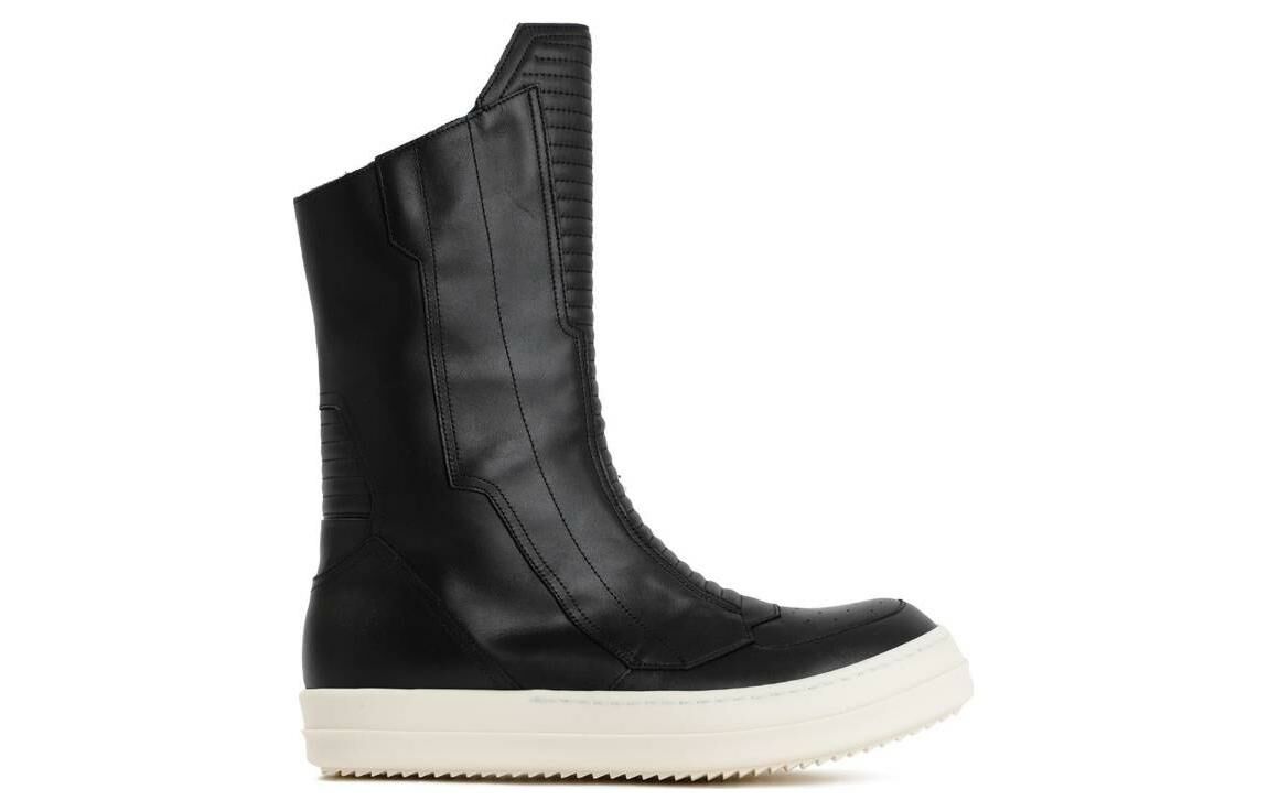【代購】RICK OWENS Round-toe Leather Boots