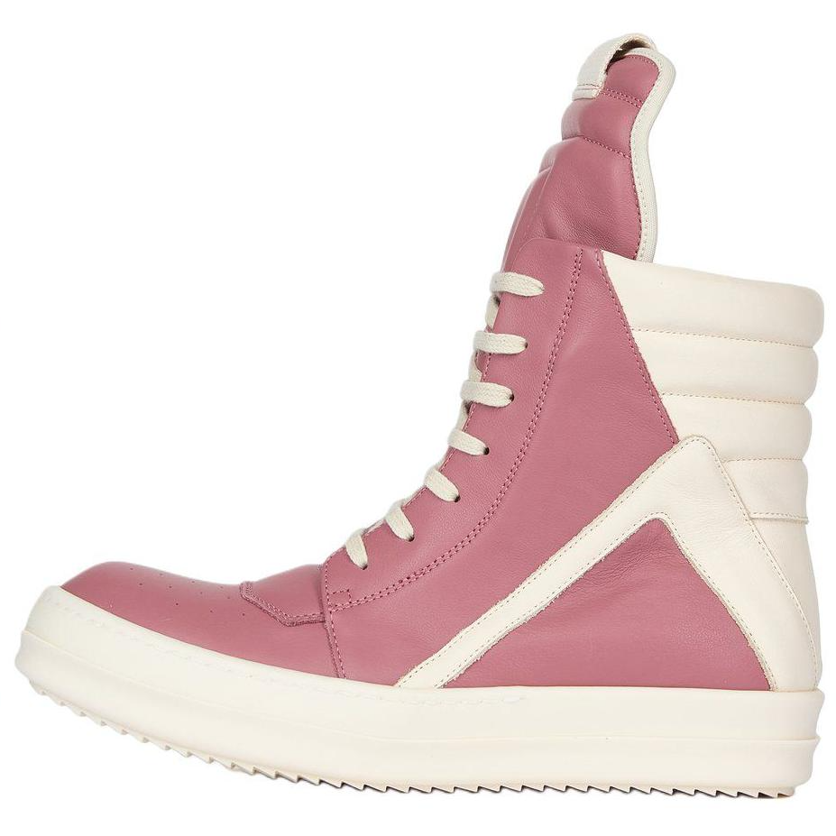 【代購】RICK OWENS/RO High Top Skateboard Shoes Women's Pink White