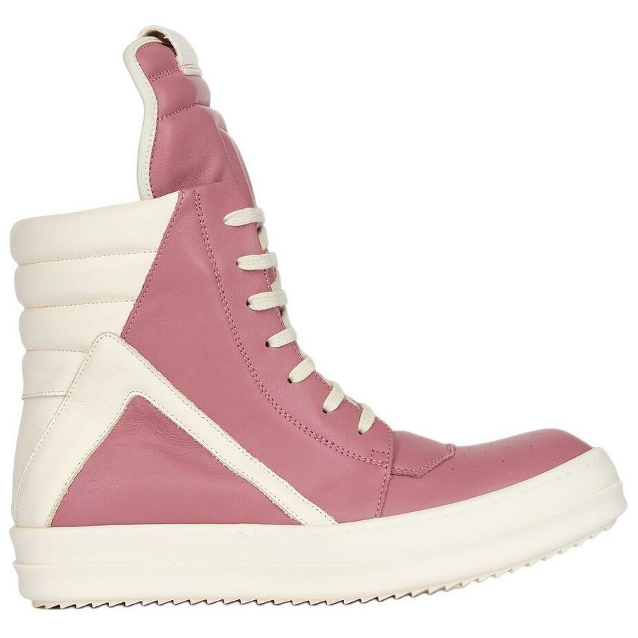 【代購】RICK OWENS/RO High Top Skateboard Shoes Women's Pink White