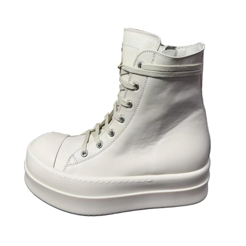 【代購】RICK OWENS/RO High Top Skateboard Shoes Women's Ecru