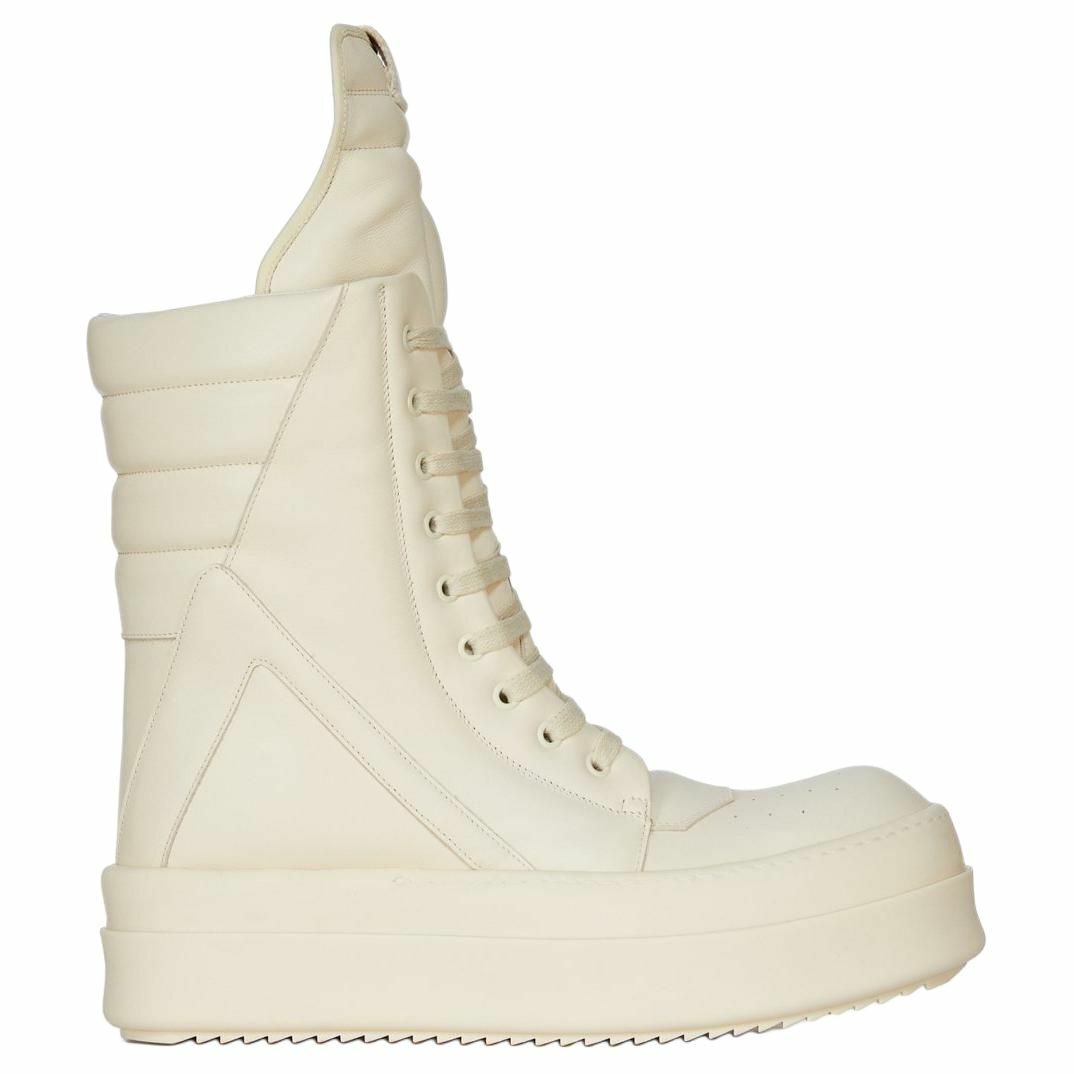 【代購】RICK OWENS/RO Mega Geobask Ankle Boots Men's White