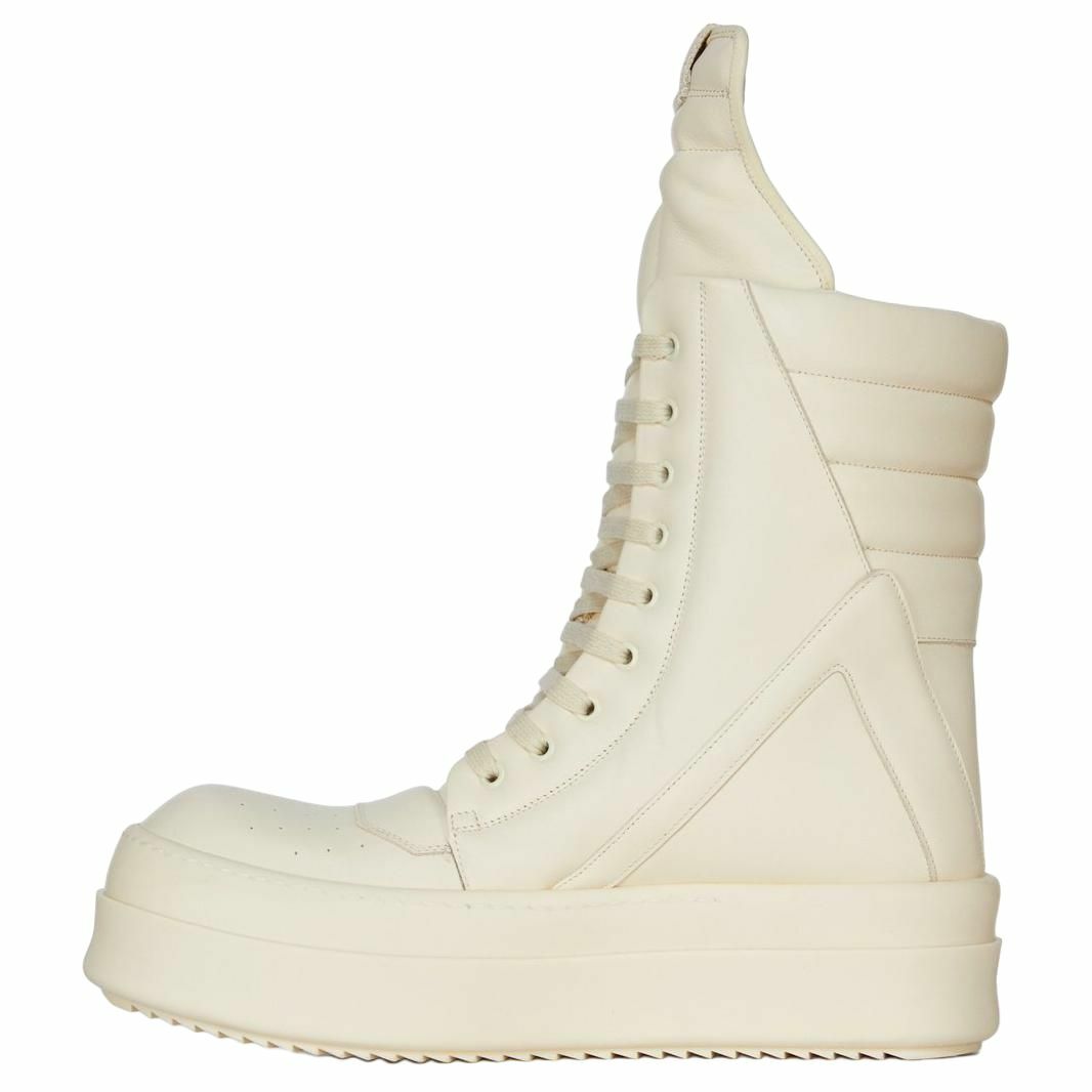 【代購】RICK OWENS/RO Mega Geobask Ankle Boots Men's White