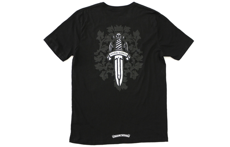 【代購】Chrome Hearts Agger V Neck Short Sleeve T Shirt Black T-Shirt Unisex Black