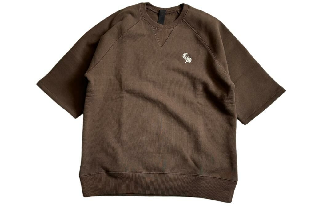 【代購】Chrome Hearts Solid Color Logo Embroidered Crew Neck Short Sleeved Shirt T Shirt Men's Umber