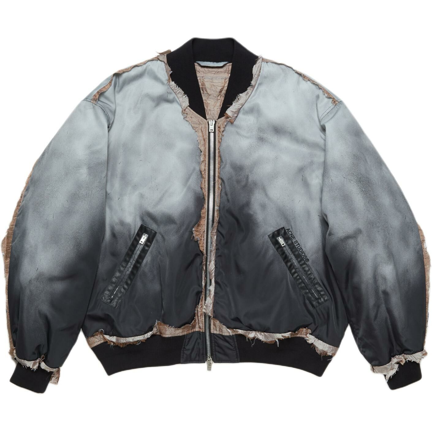 【代購】Acne Studios Distressed Effect Zip Up Jacket