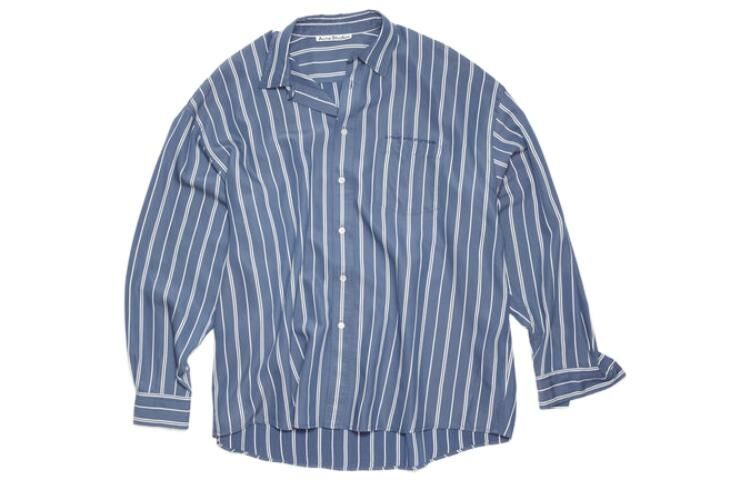【代購】Acne Studios Logo Embroidered Striped Shirt