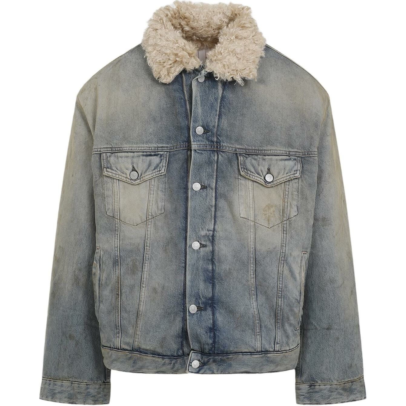 【代購】Acne Studios Long-Sleeved Distressed Denim Jacket