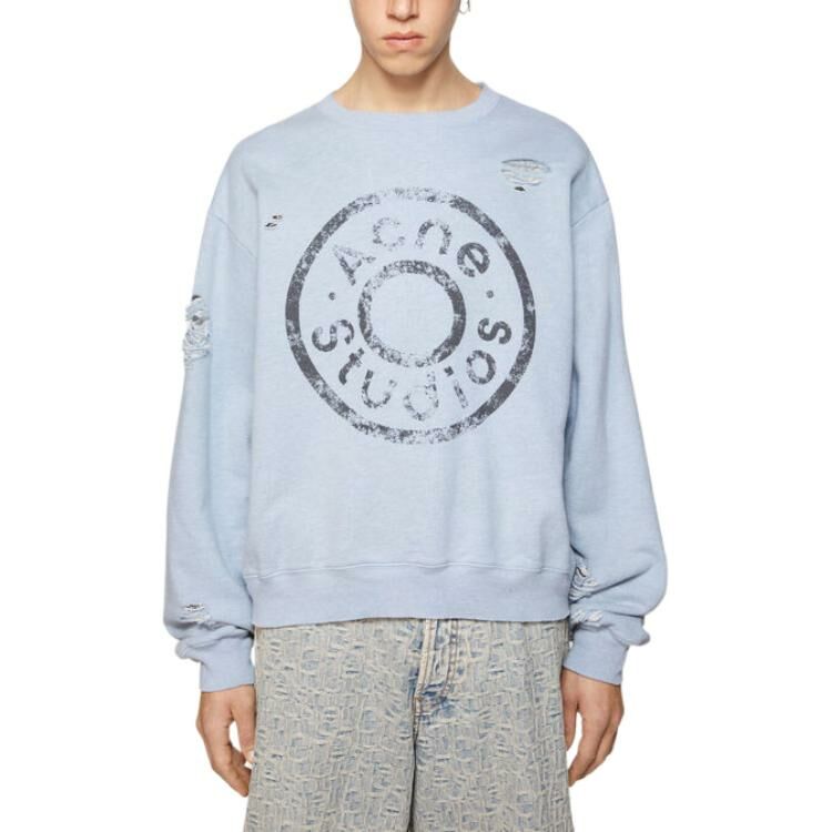 【代購】Acne Studios Distressed Logo Printed Sweatshirt